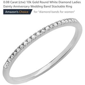 NIB 14k white gold diamond band ring size 5